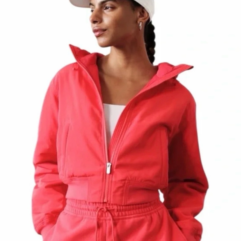 Athleta Coral Zip-Front Cropped Jacket